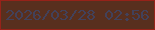 文字の大きさ：2、枠の色：962219、背景の色：582f1e、文字の色：42415a 無料ブログパーツのブログ時計