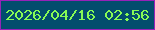 文字の大きさ：1、枠の色：9622b8、背景の色：024d6d、文字の色：87fb55 無料ブログパーツのブログ時計