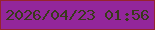 文字の大きさ：3、枠の色：96242e、背景の色：93269b、文字の色：393a1b 無料ブログパーツのブログ時計
