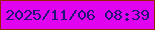 文字の大きさ：3、枠の色：962603、背景の色：e103ef、文字の色：221577 無料ブログパーツのブログ時計