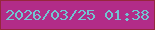 文字の大きさ：1、枠の色：96273d、背景の色：b22c88、文字の色：71c5d1 無料ブログパーツのブログ時計