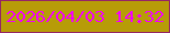 文字の大きさ：5、枠の色：962764、背景の色：b79c08、文字の色：f204f1 無料ブログパーツのブログ時計