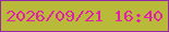 文字の大きさ：2、枠の色：9627a6、背景の色：baba3a、文字の色：e320a8 無料ブログパーツのブログ時計