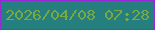 文字の大きさ：3、枠の色：9629d4、背景の色：247f7e、文字の色：7aa943 無料ブログパーツのブログ時計