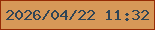 文字の大きさ：2、枠の色：962b05、背景の色：d79858、文字の色：304556 無料ブログパーツのブログ時計