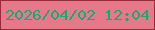 文字の大きさ：3、枠の色：962b3d、背景の色：e67989、文字の色：1ba775 無料ブログパーツのブログ時計