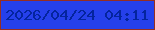 文字の大きさ：2、枠の色：962e21、背景の色：2540eb、文字の色：04249e 無料ブログパーツのブログ時計