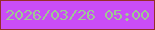 文字の大きさ：3、枠の色：962e2a、背景の色：ca4df6、文字の色：9ec893 無料ブログパーツのブログ時計