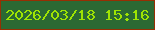 文字の大きさ：4、枠の色：962f03、背景の色：2b6933、文字の色：9fe403 無料ブログパーツのブログ時計