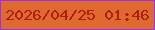 文字の大きさ：4、枠の色：9631f2、背景の色：e06930、文字の色：ae1e15 無料ブログパーツのブログ時計