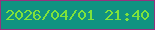 文字の大きさ：4、枠の色：96327e、背景の色：109381、文字の色：7fe23b 無料ブログパーツのブログ時計