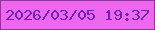 文字の大きさ：3、枠の色：96329c、背景の色：ee67ef、文字の色：6825b3 無料ブログパーツのブログ時計