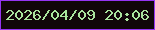 文字の大きさ：3、枠の色：9634f2、背景の色：110609、文字の色：a9e49d 無料ブログパーツのブログ時計
