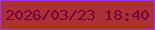 文字の大きさ：4、枠の色：9635fc、背景の色：ac3034、文字の色：73023d 無料ブログパーツのブログ時計