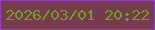 文字の大きさ：2、枠の色：963fbe、背景の色：763b4f、文字の色：6ca121 無料ブログパーツのブログ時計
