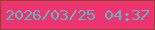 文字の大きさ：3、枠の色：96412e、背景の色：ed3470、文字の色：5fb6be 無料ブログパーツのブログ時計