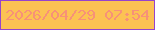 文字の大きさ：1、枠の色：9644cc、背景の色：fcc253、文字の色：f79178 無料ブログパーツのブログ時計