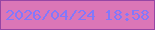文字の大きさ：3、枠の色：9645a4、背景の色：db76b7、文字の色：8278fa 無料ブログパーツのブログ時計