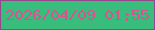 文字の大きさ：4、枠の色：96478b、背景の色：39bd7c、文字の色：da5194 無料ブログパーツのブログ時計