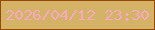 文字の大きさ：1、枠の色：964805、背景の色：d4b366、文字の色：f5aac2 無料ブログパーツのブログ時計
