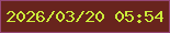 文字の大きさ：4、枠の色：964877、背景の色：68241d、文字の色：cced3a 無料ブログパーツのブログ時計