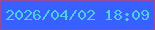 文字の大きさ：2、枠の色：964b9f、背景の色：3860ff、文字の色：4dcddf 無料ブログパーツのブログ時計