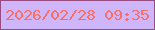 文字の大きさ：5、枠の色：964c80、背景の色：cfb5fa、文字の色：fc6d64 無料ブログパーツのブログ時計