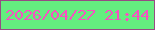 文字の大きさ：1、枠の色：964c83、背景の色：64ee7f、文字の色：f751c1 無料ブログパーツのブログ時計
