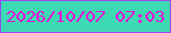 文字の大きさ：3、枠の色：964cf0、背景の色：3dd9b2、文字の色：ed0cd8 無料ブログパーツのブログ時計