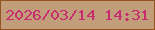 文字の大きさ：3、枠の色：965320、背景の色：c19d7a、文字の色：c72d6f 無料ブログパーツのブログ時計