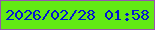 文字の大きさ：3、枠の色：9654af、背景の色：62e914、文字の色：0213d3 無料ブログパーツのブログ時計