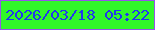 文字の大きさ：5、枠の色：9654eb、背景の色：31f829、文字の色：2138ed 無料ブログパーツのブログ時計