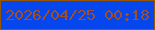 文字の大きさ：4、枠の色：965605、背景の色：0646ed、文字の色：a24f28 無料ブログパーツのブログ時計