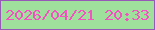 文字の大きさ：3、枠の色：9659b6、背景の色：a0e09d、文字の色：f451c2 無料ブログパーツのブログ時計