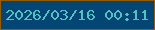 文字の大きさ：4、枠の色：965c03、背景の色：034674、文字の色：54c1c7 無料ブログパーツのブログ時計