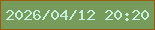 文字の大きさ：1、枠の色：965d10、背景の色：769b5b、文字の色：c4f0dd 無料ブログパーツのブログ時計