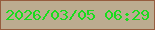 文字の大きさ：5、枠の色：965d3e、背景の色：bcac90、文字の色：18dd1c 無料ブログパーツのブログ時計