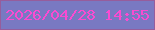 文字の大きさ：1、枠の色：965d9c、背景の色：7979c2、文字の色：fa4bd1 無料ブログパーツのブログ時計