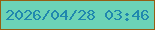 文字の大きさ：3、枠の色：965e13、背景の色：6cd3b7、文字の色：2088ae 無料ブログパーツのブログ時計
