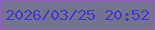 文字の大きさ：1、枠の色：9660be、背景の色：757490、文字の色：4139cb 無料ブログパーツのブログ時計