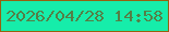 文字の大きさ：2、枠の色：96610f、背景の色：16edaa、文字の色：547f46 無料ブログパーツのブログ時計