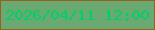 文字の大きさ：3、枠の色：96611a、背景の色：6aa972、文字の色：00d06a 無料ブログパーツのブログ時計