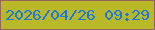 文字の大きさ：5、枠の色：96645c、背景の色：b9b829、文字の色：1879e1 無料ブログパーツのブログ時計