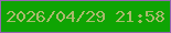 文字の大きさ：4、枠の色：9665b1、背景の色：0fa403、文字の色：aaba6c 無料ブログパーツのブログ時計