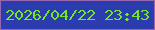 文字の大きさ：1、枠の色：9666ae、背景の色：2b3caf、文字の色：71e726 無料ブログパーツのブログ時計