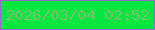 文字の大きさ：5、枠の色：9669ca、背景の色：04e640、文字の色：7dbe6f 無料ブログパーツのブログ時計