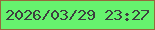 文字の大きさ：4、枠の色：966a3c、背景の色：66f36e、文字の色：3d4040 無料ブログパーツのブログ時計