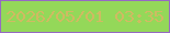 文字の大きさ：1、枠の色：966ac3、背景の色：94d859、文字の色：d0ba62 無料ブログパーツのブログ時計