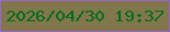 文字の大きさ：2、枠の色：966ac8、背景の色：82764c、文字の色：016c1c 無料ブログパーツのブログ時計