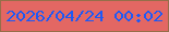 文字の大きさ：1、枠の色：966e49、背景の色：e36763、文字の色：1e59f5 無料ブログパーツのブログ時計